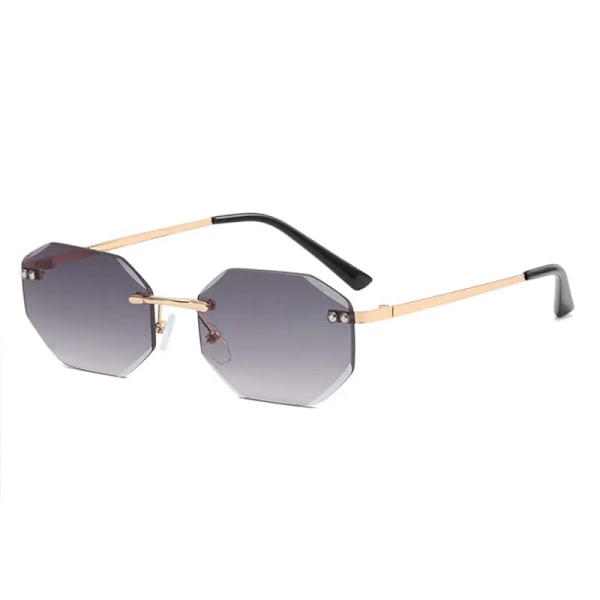 CATERSIDE Fashion Lady Solglasögon Irregular Trend Solglasögon utan bågar Polygon Small Ram Glasögon Oculos De Sol UV400 C06 As Photos Showing