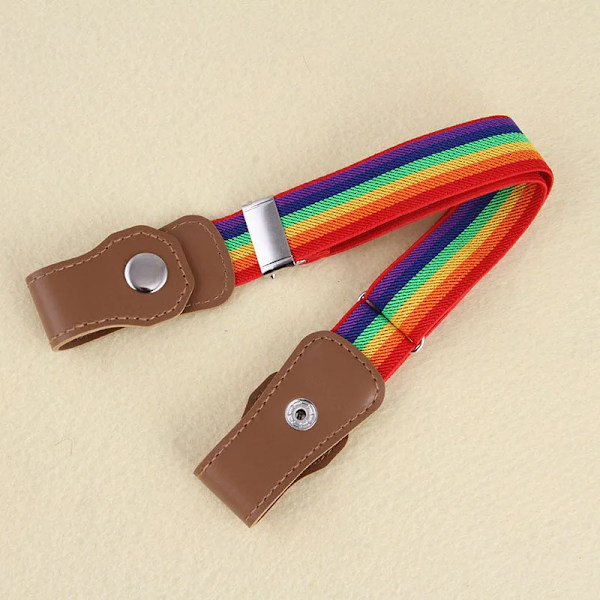 Barns osynliga bälte utan spänne Stretch canvasbälte för pojkar Flickor utan spänne Sömlös justerbar lazy elastisk midjeband A03 childen 1 pc