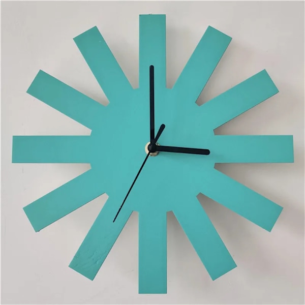 Geometrisk Design Enkel Hemstil Tyst Klocka Vägg Barnrum Modellrum Tyst Klocka Mjuk Dekoration Vardagsrum Green