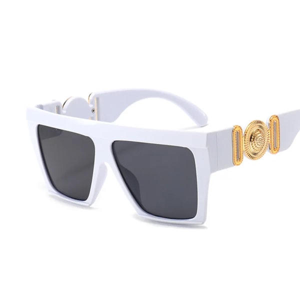 Oversize fyrkantiga solglasögon Kvinnor Mode Ny Vintage Stora Bågar Solglasögon Herr Solglasögon UV400 Eyewear Oculos Gafas De Sol beige Gold