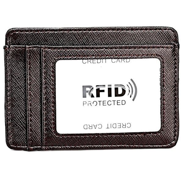 Case Pengafodral RFID Blockering Smal Minimalistisk Kreditkortshållare Små ficka Plånböcker för män Kvinnor coffee