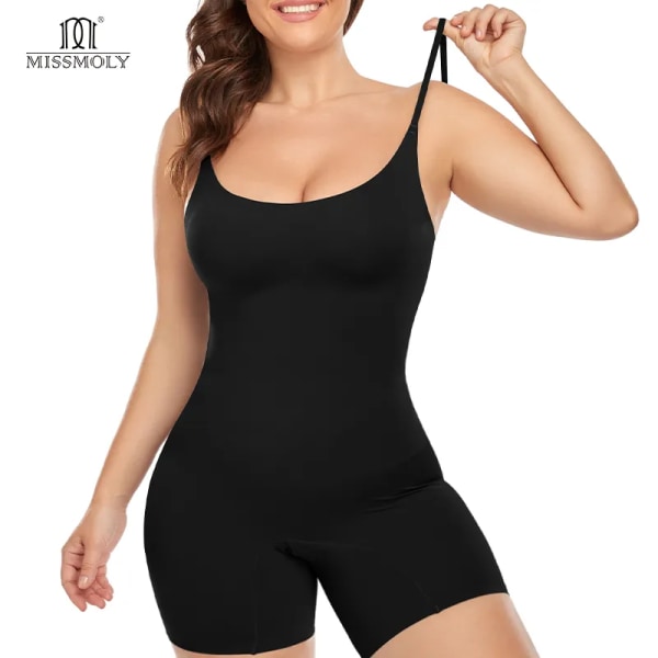 Kvinnor Sexig Seamless Body Waist Trainer Magkontroll Shapewear MISS MOLY Lår Slimmer Butt Lifter Fajas Black M