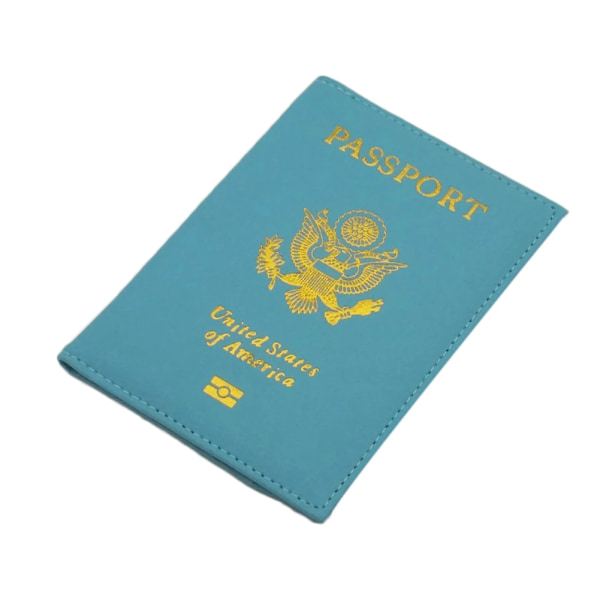 Resa PU-läder cover Personlig kvinnor USA Passhållare Amerikanska fodral för pass Flickväska Pass Blue