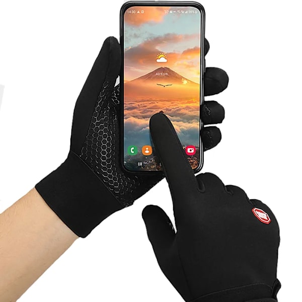 Vinterhandskar Pekskärm Vindtät Vattentät Thermal För Herr Dam Vinterhandskar Billiga BLACK XL