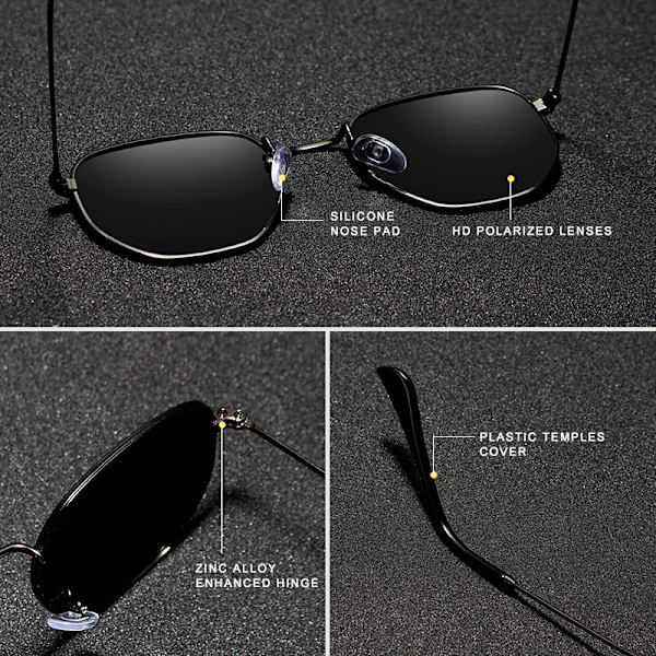 KINGSEVEN 2022 Klassiska reflekterande solglasögon Herr Hexagon Retro Solglasögon Rostfritt stål Glasögon Oculos Gafas De Sol Shades gold red Original