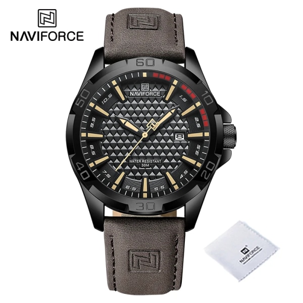 NAVIFORCE Herr Casual Militär Quartz Watch för män Läder Vattentät klocka Relogio Masculino NF8023 BYDBN