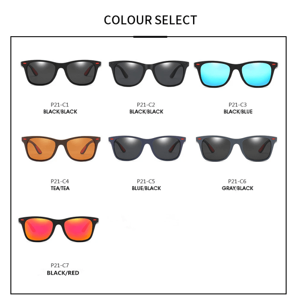 Klassiska polariserade solglasögon Herr Dam Märkesdesign Körning Fyrkantig Båge Solglasögon Man Goggle UV400 Gafas De Sol C7 Ice blue MULTI