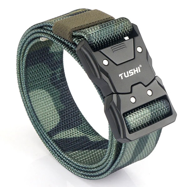 Nytt taktiskt bälte snabblåsande legeringsspänne Mjukt nylon Jakt Fotvandring Sporttillbehör Herr Utomhus midjeband Militärbälten 08 alloy buckle 1 pcs