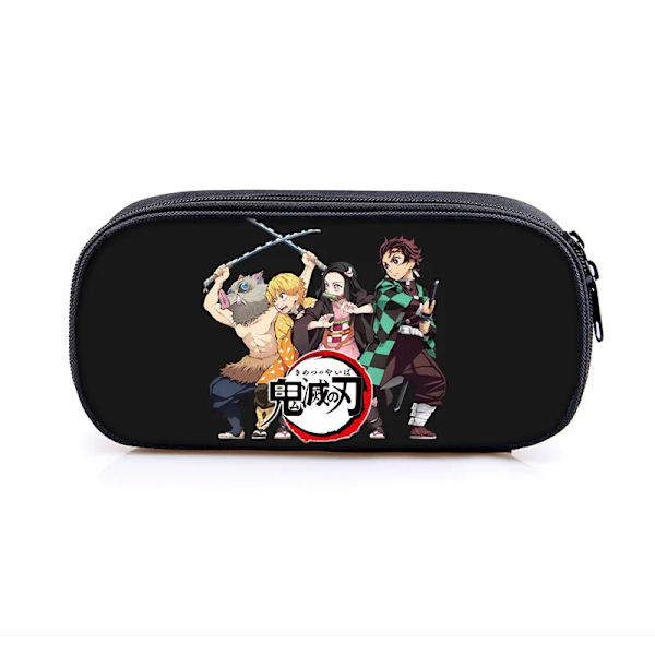 Anime Demon Slayer Kimetsu No Yaiba Canvas Case Pennfodral Dragkedja Sminkväska Pen Brevpapper Väska catoon Pennlåda qbbguimie10