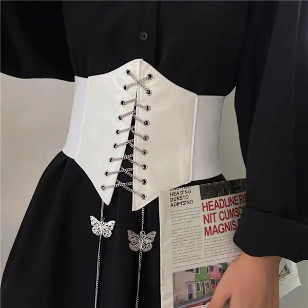 Korsett Bred PU Läder Slimming Shaper Bälten Midjeband Midja Underbyst Bälte Kroppsbyggnad för kvinnor Style1 White B One Size