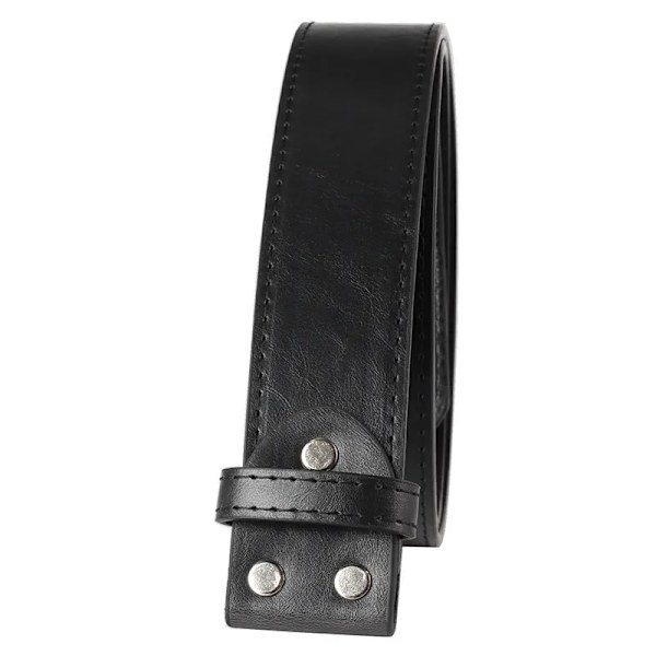 Herr PU-läder Bälte utan spänne DIY Bältestillbehör 3,8cm Black 115cm