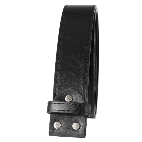 Herr PU-läder Bälte utan spänne DIY Bältestillbehör 3,8cm Black 130cm
