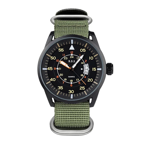 2022 Ny herrkvartsklocka Watch Mode högkvalitativt nylon 50 m vattentät watch JD1508GREEN