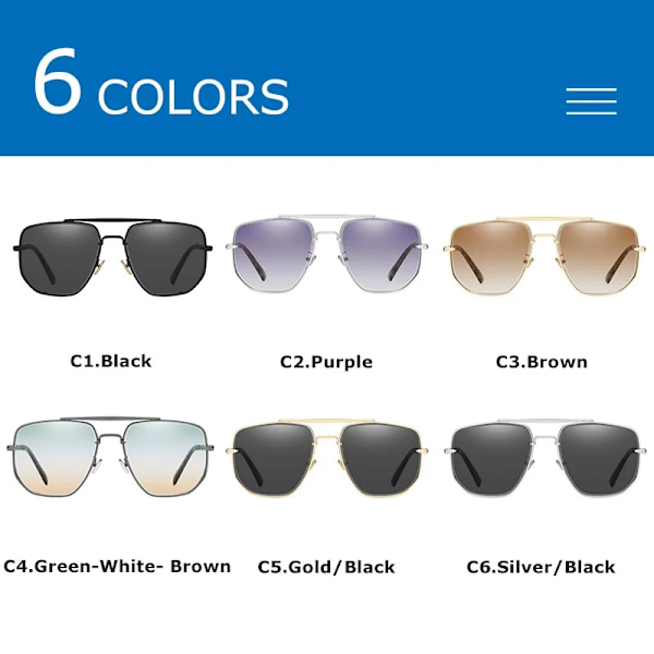CRIXALIS Pilot Solglasögon För män Mode Metall Anti-bländning Körning Solglasögon Man Trendiga produkter Nyanser Kvinnor C5Gold Gray