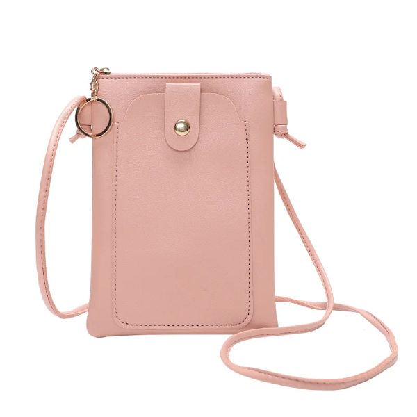 Damer Mini Shoulder Mobiltelefon Ringer Axelväskor för kvinnor Sacoche Small Square сумка Portmonnäer och handväskor Damska Summer Pink b