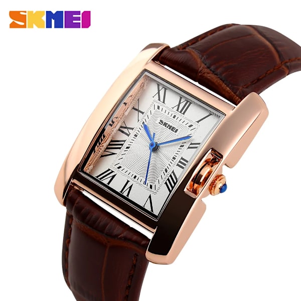 SKMEI Märke Dam Quartz Klockor Mode Elegant Watch Retro Läder Dam Vattentät klocka Armbandsur Relogio Feminino black