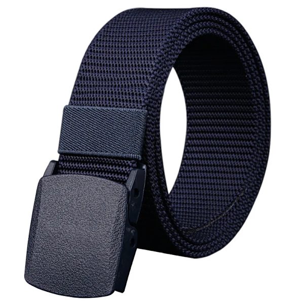 Plastspänne Nylon Canvas Bälte Herr Kvinnor Utomhusarbete, 1,5 tum brett metallfritt militärt taktiskt midjebälte Flygplatsvänligt khaki 120cm