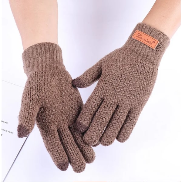 Handskar Herr Vinter Läder Svarta Handskar Knapp Varma vantar Lyxiga PU Läder Körning Herr Äkta vindtäta körhandskar style 2 brown one size