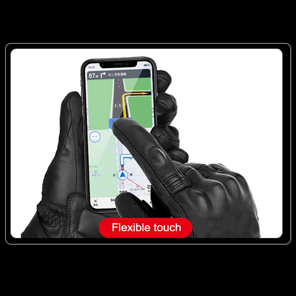 Äkta Läderhandskar Herr Motorcykelhandskar Motocrosshandskar Skydd Guantes Rekawice Motocyklowe Motorcykelhandskar black M