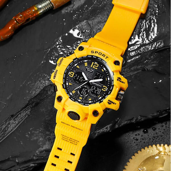 Herr Ungdom Original Elektronisk Watch Gymnasiestudent Trend Handklocka Sport Vattentät Lysande Röd Digital Armbandsur White