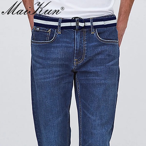 Maikun Tactical Canvas Herrbälte Högkvalitativ unisex dubbel D-ringsspänne Midjeband Casual Canvas Dambälte Tyg för jeans Blue Stripe 110cm