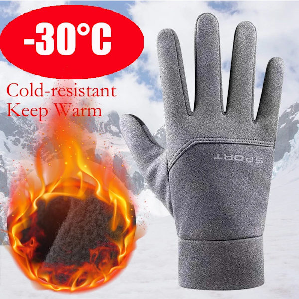 24H skeppsvarma vinterhandskar för män Pekskärm Vattentäta vindtäta handskar Snowboard Motorcykelkörning Unisex Deep Grey4 M