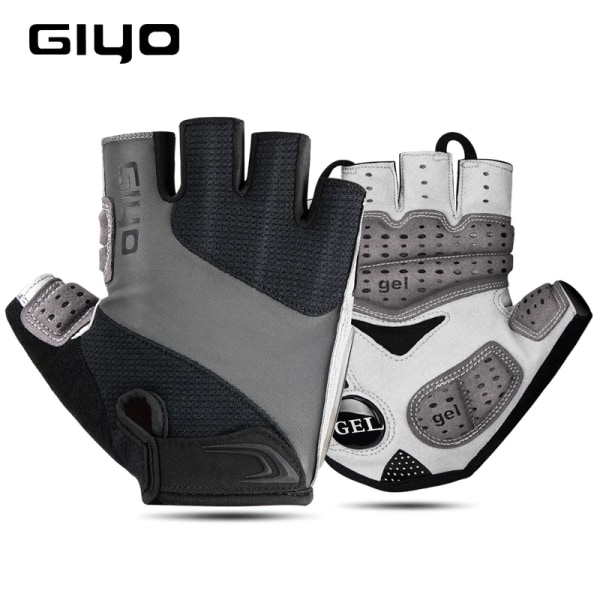 GIYO Cykelhandskar Halvfinger utomhushandskar för män Kvinnor Extra Gel Pad Andas MTB Road Racing Ridning Cykelhandskar DH White XL