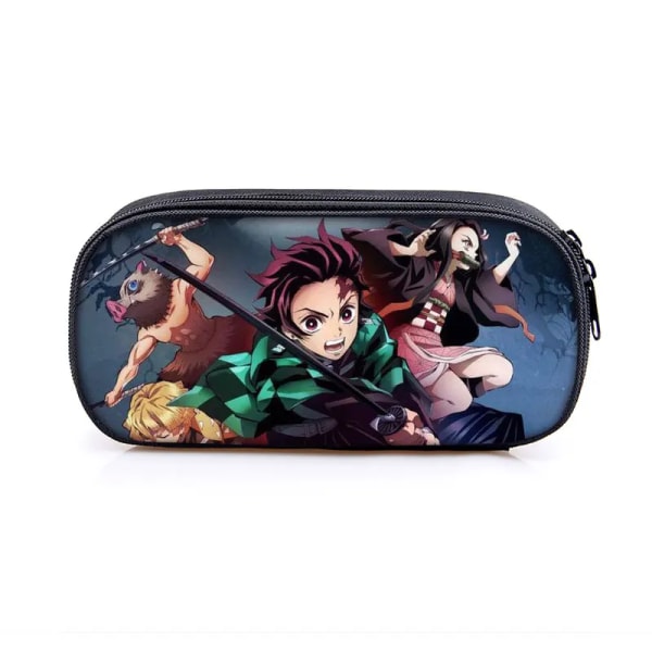 Anime Demon Slayer Kimetsu No Yaiba Canvas Case Pennfodral Dragkedja Sminkväska Pen Brevpapper Väska catoon Pennlåda qbbguimie03