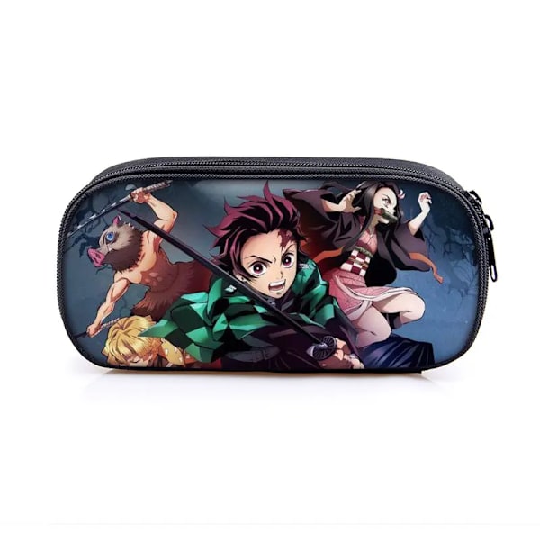 Anime Demon Slayer Kimetsu No Yaiba Canvas Case Pennfodral Dragkedja Sminkväska Pen Brevpapper Väska catoon Pennlåda qbbguimie08