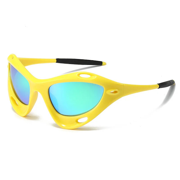 Helbåge Steampunk Sportsolglasögon för män 2023 Lyxmärke Gothic Punk Lyx Punk Solglasögon Skärmar Herr Lentes De Sol Y2k Yellow Other
