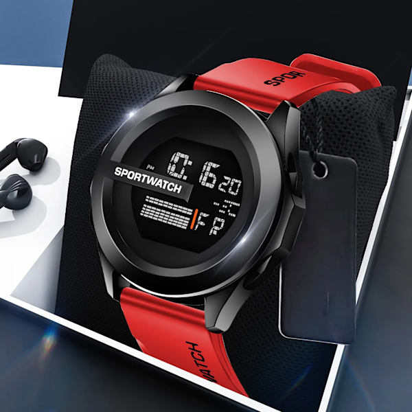 Ny Watch Watch Vattentät Lysande LED Digital Student Elektronisk Armbandsur relojes para hombre Red