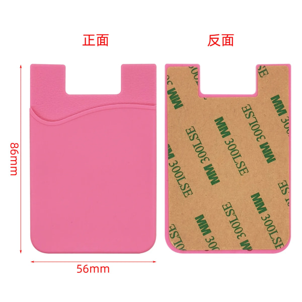 8,6 cm Dubbelficka Elastisk Stretch Silikon Mobiltelefon ID Kreditkortshållare Klistermärke Universal Wallet Case Korthållare red
