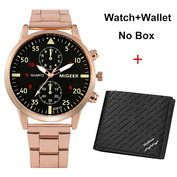 Casual watch och plånbok Set Top Brand Luxury Business Quartz Armbandsur Herr Originalpresenter till pojkvän Regalos Para Hombre Watch-Wallet 03