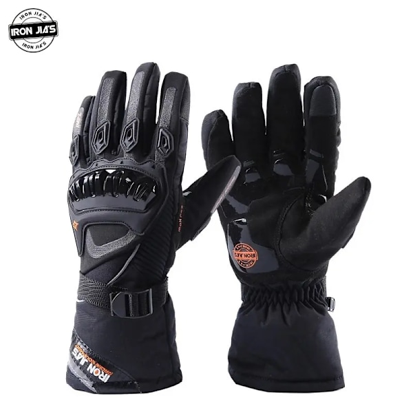 Iron Jia'S Vinter Motorcykelhandskar Varma Vattentäta Skyddande Guantes Moto Pekskärm Motorcykelkörning Motosiklet Eldiveni AXE02-Red L