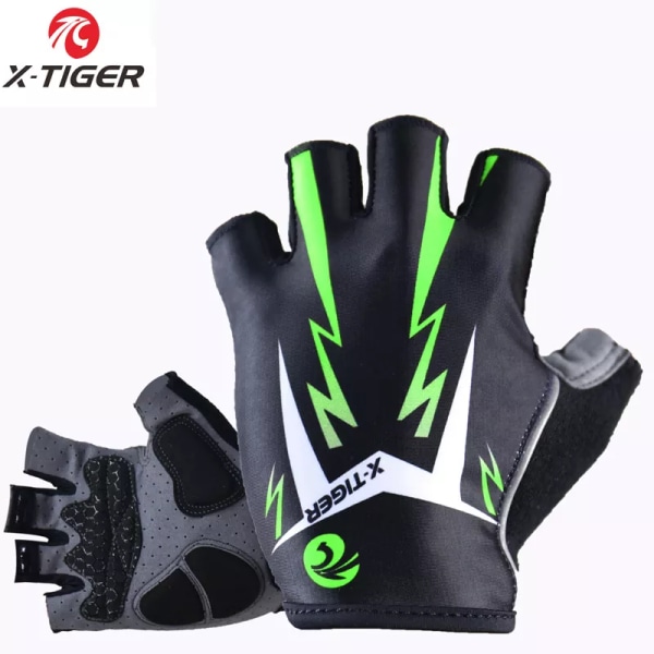 X-TIGER Cykelhandskar 3D GEL Pad Half Finger Glove Motorcykel Cykelhandskar Reflekterande Sommarsport Stötsäkra cykelhandskar As Picture(.1108) M(.1108)