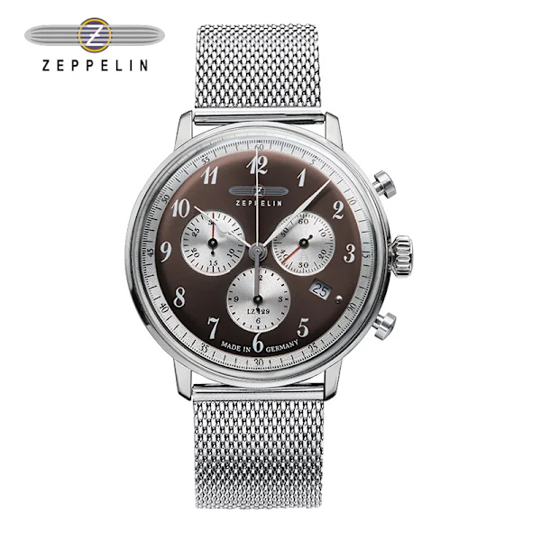 Zeppelin Herrklockor Toppmärke Lyx Vattentät Watch Datumklocka Man Stålband Casual Quartz Watch Herr Sport handled 7086M-3