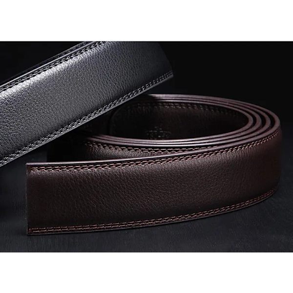 Inget spänne Designer Bälten Herr Body 3,5 cm Bred delat läder Hög kvalitet Herr Automatiskt Bälte Herrtillbehör ormskinn 125 cm 120 brown 115CM