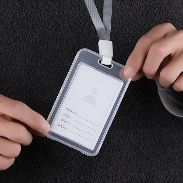 1st Transparent Bankbuss Kreditkortshållare Cover Förvaringskorthållare Kvinnor Män Barn ID-namnkort Cover Dubbelsidig A-white