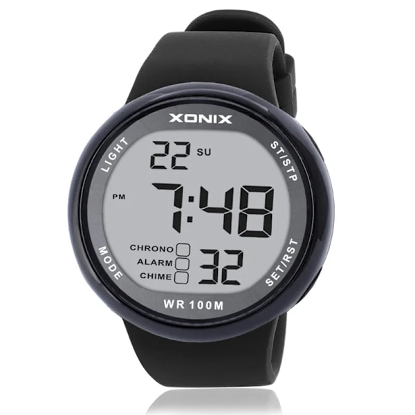 2016 nytt märke XONIX Watch Herr Militära sportklockor Mode PU Vattentät LED Digital Watch For Man Klocka digital-klocka GJ-007C(SiliconeBand