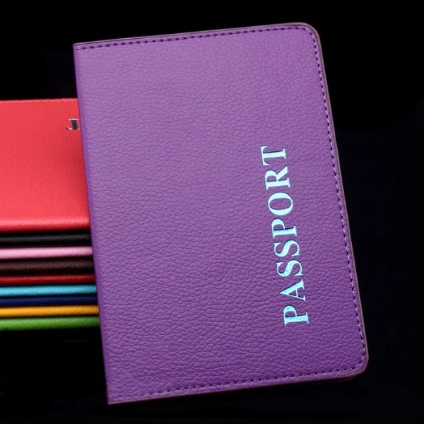 Nytt mönster läder PU cover på äventyret Kvinnor Resedokument biljetter Hållare Kvinnliga flickor Case Purple
