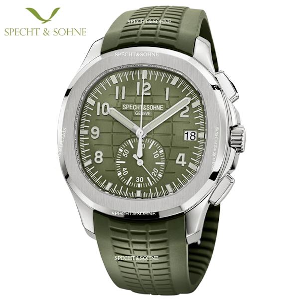 2022 Bästa produkter Armbandsur för män stål Japan Chronograph Quartz Watch Gummiarmband Relogio Masculino Vattentät Green