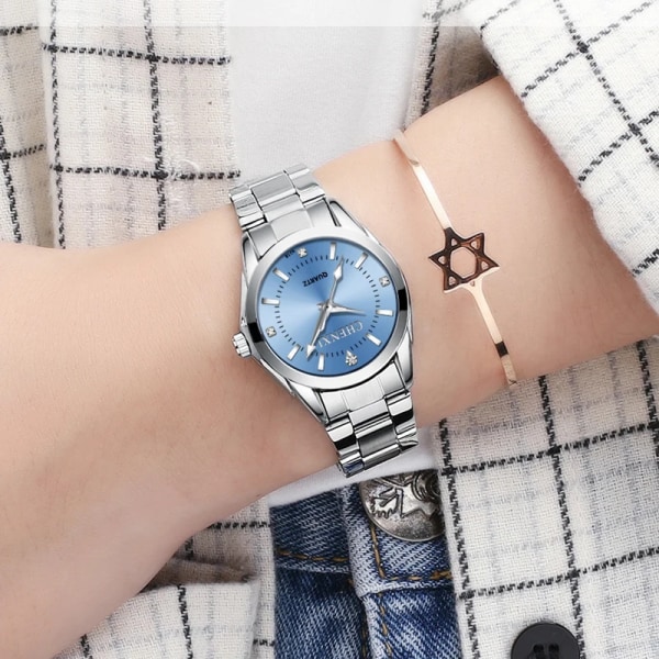 6 modefärger Märke Relogio Lyxiga kvinnors casual Vattentät watch Kvinnor Modeklänning Dam Rhinestone Watch 2022 White
