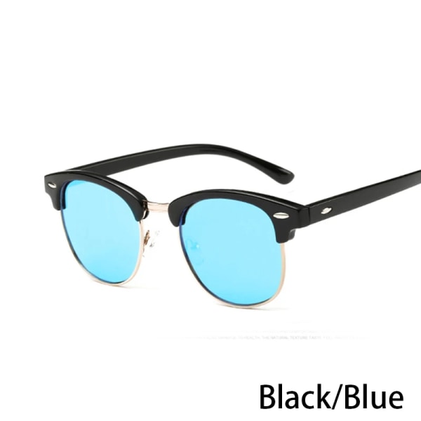 RUOBO Klassiska polariserade solglasögon för män Kvinnor Märkesdesign Körspegel Yta Lins Solglasögon Goggle UV400 Gafas De Sol Black-Blue(.122) Gold Frame(.122)