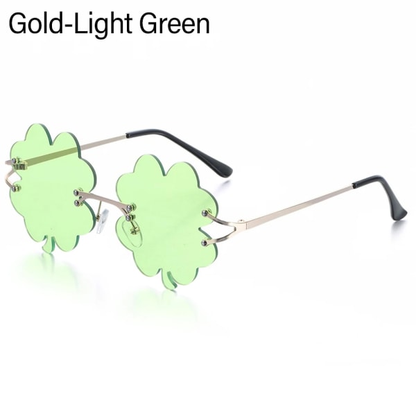 Svampformade solglasögon oregelbundna båglösa solglasögon Trendiga roliga solglasögon för kvinnor män halloweenfest cosplay glasögon 2-Gold-Light Green White