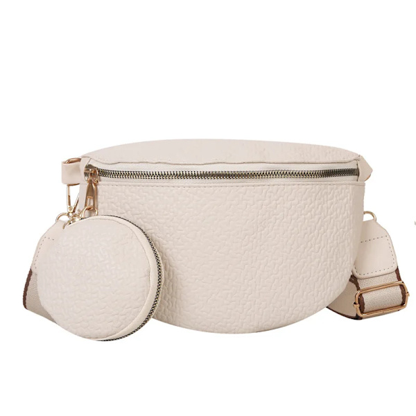 Märke Kvinnlig Bältesväska Mode Läder Fanny pack Myntväska Hög kvalitet Dam Midjeväskor Designer axel Crossbody bröstväska White