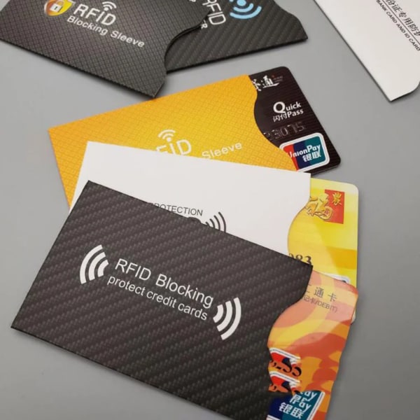 Blockeringsläsare Förvaringsväska Korthållare Cover Case ID-kort Kreditkort Säker väska Koppar Anti-rfid NFC-skydd Yellow