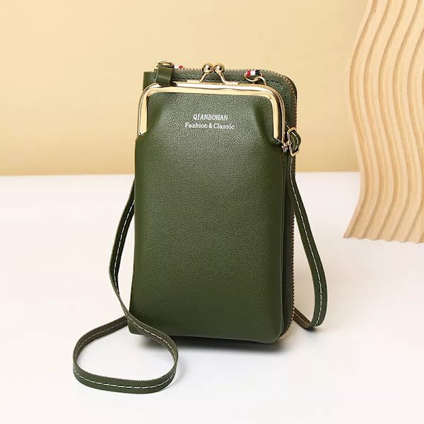 Ny Clip Designer Telefonficka Axelväska för Kvinnor Mjukt Pu Läder Kvinna Små Crossbody Väskor Dam Messenger Handväska Handväska Red