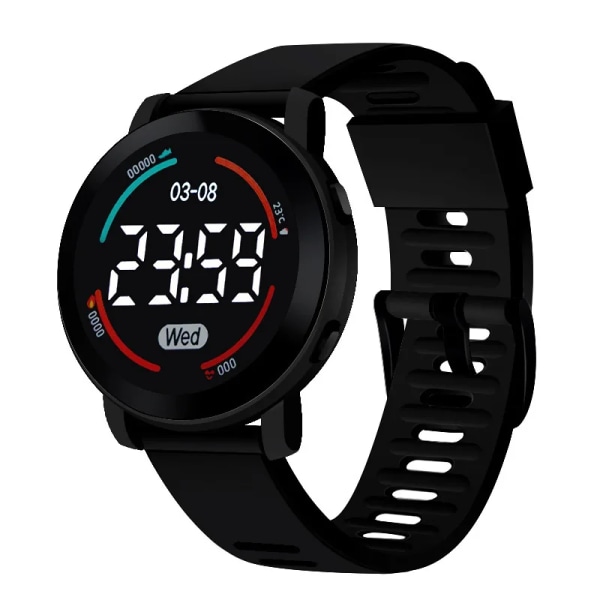 M6 Unisex watch för män Kvinnor Pojkar Flickor Mode Vattentäta elektroniska klockor Andas LED-armbandsur Presenter Black