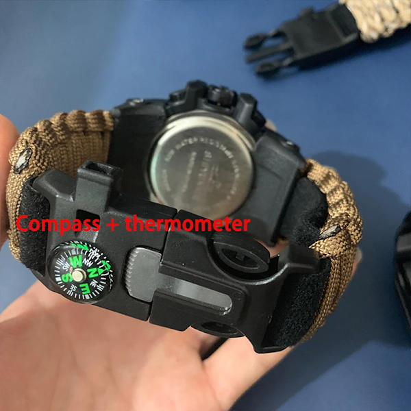 SHIYUNME Män Militär Watch Utomhus Kompass Tidslarm LED Digitala klockor Män Vattentät Quartz Clock relogio masculino Black with box