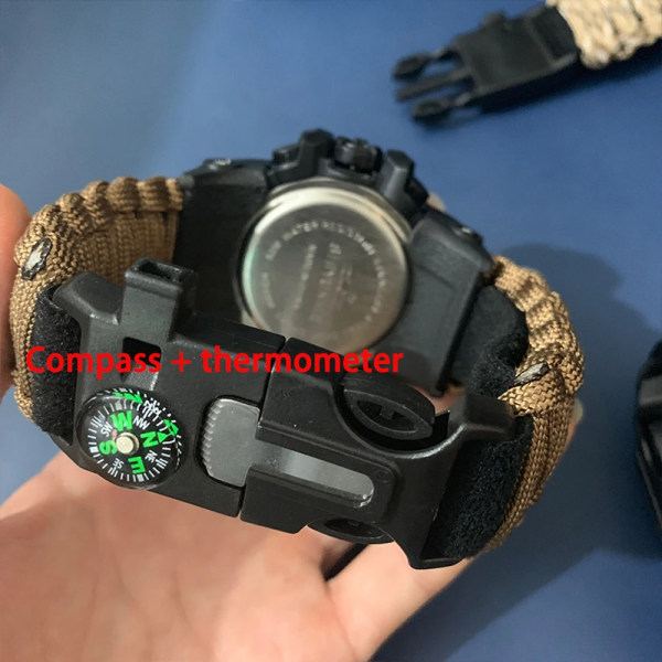 SHIYUNME Män Militär Watch Utomhus Kompass Tidslarm LED Digitala klockor Män Vattentät Quartz Clock relogio masculino red with box
